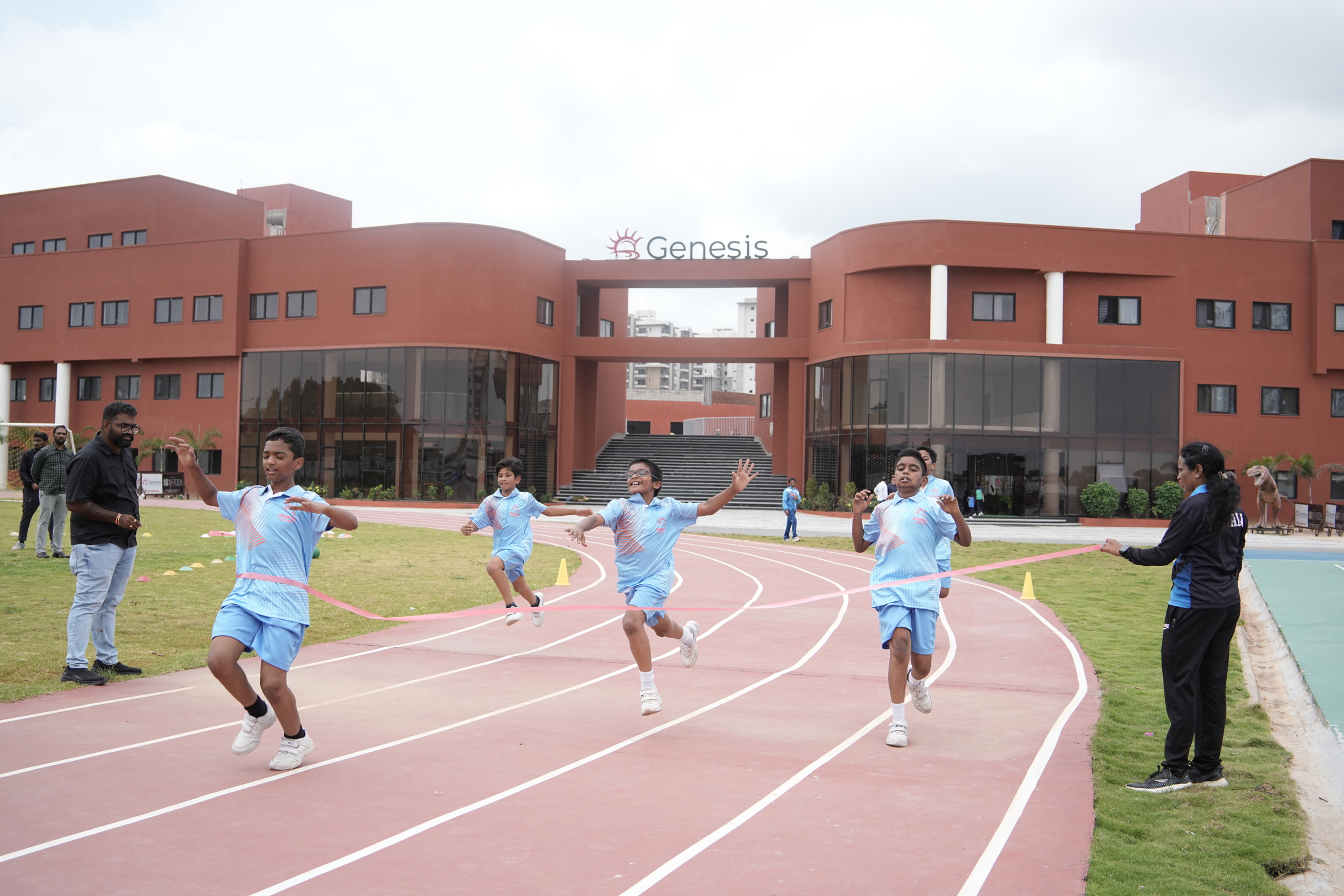 Students taking part in sports